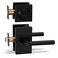 Berlin Modisch Entry Lever Door Handle and Single Cylinder Deadbolt Lock and Key Designer Series Locking Lever Handle Set Front Door or Office Right Left Sided Doors Heavy Duty Iron Black Finish