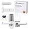 ANNFUZ Mechanical Entry Keypad Door Handle Lock with KeyAutoLocking Push Button Code Door Knob LockSingle Sided Combination Interior Holdopen Leverfor Front GateGarageOfficeBrushed Nickel