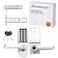 ANNFUZ Mechanical Entry Keypad Door Handle Lock with KeyAutoLocking Push Button Code Door Knob LockSingle Sided Combination Interior Holdopen Leverfor Front GateGarageOfficeBrushed Nickel