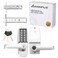 ANNFUZ Mechanical Entry Keypad Door Handle Lock with KeyAutoLocking Push Button Code Door Knob LockSingle Sided Combination Interior Holdopen Leverfor Front GateGarageOfficeBrushed Nickel