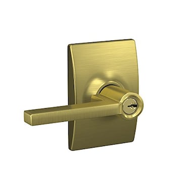 SCHLAGE F51A LAT 608 CEN Latitude Lever with Century Trim Keyed Entry Lock Satin Brass