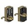 Schlage Touch Camelot Electronic Lock with Lever Handle Touchscreen Keypad Keyless Front Door Entry Antique Brass FE695 CAM 609 FLA