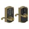 Schlage Touch Camelot Electronic Lock with Lever Handle Touchscreen Keypad Keyless Front Door Entry Antique Brass FE695 CAM 609 FLA