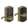 Schlage Touch Camelot Electronic Lock with Lever Handle Touchscreen Keypad Keyless Front Door Entry Antique Brass FE695 CAM 609 FLA