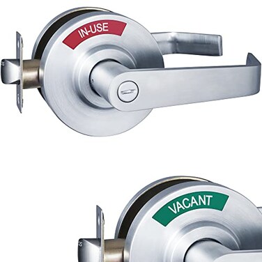 VACANTSPACE Vacant or inUse Bathroom Indicator Privacy Handle Lock with Extra Large Window Commercial ANSI Grade 2 for All Women Men Restrooms Stainless Steel