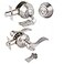 Gobrico Front DoorExterior Door Lever Lockset with Double Cylinder Deadbolt Combination Set Keyed Alike Satin Nickel Finished1Pack