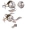 Gobrico Front DoorExterior Door Lever Lockset with Double Cylinder Deadbolt Combination Set Keyed Alike Satin Nickel Finished1Pack