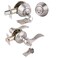Gobrico Front DoorExterior Door Lever Lockset with Double Cylinder Deadbolt Combination Set Keyed Alike Satin Nickel Finished1Pack