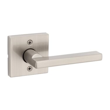 Kwikset Halifax Dummy Door Handle Single Sided Lever for Closets French Double Doors and Pantry Satin Nickel NonTurning Reversible Interior PushPull Lever with Microban Protection