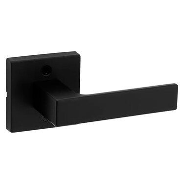 Kwikset Singapore Dummy Door Handle Single Sided Lever for Closets French Double Doors and Pantry Matte Black NonTurning Reversible Interior PushPull Lever with Microban Protection