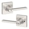 Kwikset Casey Interior Privacy Door Handle with Lock Door Lever For Bathroom and Bedroom Satin Nickel Reversible Keyless Turn Lock with Microban Protection