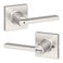 Kwikset Casey Interior Privacy Door Handle with Lock Door Lever For Bathroom and Bedroom Satin Nickel Reversible Keyless Turn Lock with Microban Protection