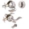 Gobrico Keyed Alike Front Door Exterior Door Lever Lockset with Single Cylinder Deadbolt Combination Set Door Knob with Lock and Deadbolt Satin Nickel Finished 1Pack