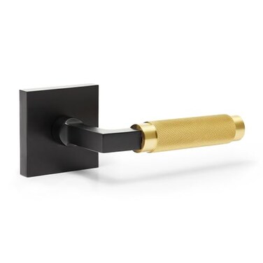 Explore Hardware Geneva Solid Brass Passage Door Lever Matte Black Satin Gold for Hallway or Closet Doors