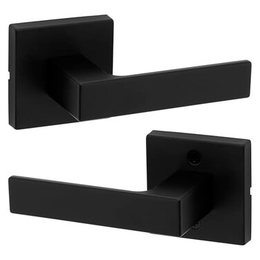 Kwikset Singapore Interior Passage Door Handle Lever For Closet and Hallway Doors Reversible NonLocking Handle Lever Matte Black with Microban Protection