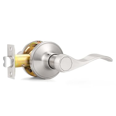 Probrico Door Levers Brushed Nickel Passage Door Handles Wave Style Keyless Door Handles Closet Hallway Interior Door Handles