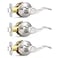 Probrico Passage Door Levers Satin Nickel Interior Door Handle for Hallway and Closet Keyless NonLocking Door Levers 3 Pack