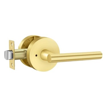 Haidms 1 Pack Gold Door Handles Brushed Gold Interior Door Lever BathroomBedroom Privacy Door Handle Heavy Duty Modern Style