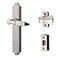 Ideal Security 1216 Surface Mount Storm Door Handle with Lock and Key for 1 1 inches Thick Doors Satin Silver 4Posts