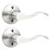 GOBEKOR 2 Pack Satin Nickel Dummy Door Handles Wave RightHanded Lever NonTurning Lock Interior Closet Door Handle Single Side Door Handle
