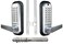 JOUNJIP DoubleSided Mechanical Keyless Combination Lever Handle Door Lock Square Spindle Easier Install Satin Chrome 2024 Upgrade Version