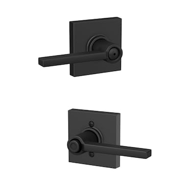 Schlage F40 LAT 622 COL Latitude Lever with Collins Trim Bed Bath Privacy Door Lock Matte Black