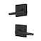 SCHLAGE F51A ELR 622 COL Eller Lever with Collins Trim Keyed Entry Lock Matte Black