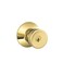 SCHLAGE F51A BEL 505 605 Bell Knob Keyed Entry Lock Bright Brass