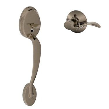 SCHLAGE FE285 PLY 620 Acc LH Plymouth Trim Lower Half Front Entry Handleset with Accent Left Hand Lever Antique Pewter
