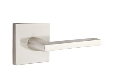 Emtek Passage Set Square Rosette Helios Lever Left Hand Satin Nickel