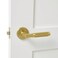 Explore Hardware St Tropez Solid Brass Passage Door Lever Satin Gold for Hallway or Closet Doors