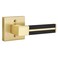 EHOMEWARE Gold Dummy Door Handles with Black Leather 1 Pack Half Dummy No Lock Function Without Latch or Key Pull or Push Function for Pantry or French Doors