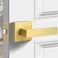 Gaurqiah Passage Door Handle Brushed Gold Door Handles Heavy Duty Passage Function Door LeverReversible Square Door Lever for Hallway or Closet Satin Brass