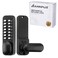 ANNFUZ Full Mechanical Keyless Entry Door Handle Lock with KeypadSingleSided Push Button Combination Code Lever LockAuto LockingInterior HoldOpeningfor Front GateNo BatteryMatte Black