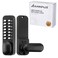 ANNFUZ Full Mechanical Keyless Entry Door Handle Lock with KeypadSingleSided Push Button Combination Code Lever LockAuto LockingInterior HoldOpeningfor Front GateNo BatteryMatte Black