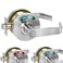 Onedaful Cuzofu Large Commercial Bathroom Door Handle Occupied Door Handle for ANSI 2 Heavy Duty Vacant Occupied Bathroom Lock with Indicator for Privacy Office Restaurant Restroom Satin Chrome