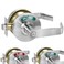 Onedaful Cuzofu Large Commercial Bathroom Door Handle Occupied Door Handle for ANSI 2 Heavy Duty Vacant Occupied Bathroom Lock with Indicator for Privacy Office Restaurant Restroom Satin Chrome