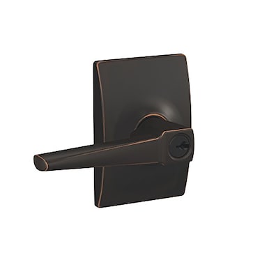 SCHLAGE F51A ELR 716 CEN Eller Lever with Century Trim Keyed Entry Lock Aged Bronze