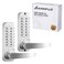 ANNFUZ Mechanical Keyless Entry Door Hanldle Lock with KeypadDoubleSided Push Button Passcode OpeningInterior Exterior Combination Front Door Lever Lock Set for GatesFencesNo BatteryChrome