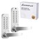 ANNFUZ Mechanical Keyless Entry Door Hanldle Lock with KeypadDoubleSided Push Button Passcode OpeningInterior Exterior Combination Front Door Lever Lock Set for GatesFencesNo BatteryChrome