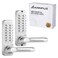 ANNFUZ Mechanical Keyless Entry Door Handle Lock with KeypadDoubleSided Combination Code OpeningInterior Exterior Push Button Passcode Front Door Lever Setfor GateFenceNo BatteryPearl Chrome