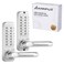 ANNFUZ Mechanical Keyless Entry Door Handle Lock with KeypadDoubleSided Combination Code OpeningInterior Exterior Push Button Passcode Front Door Lever Setfor GateFenceNo BatteryPearl Chrome