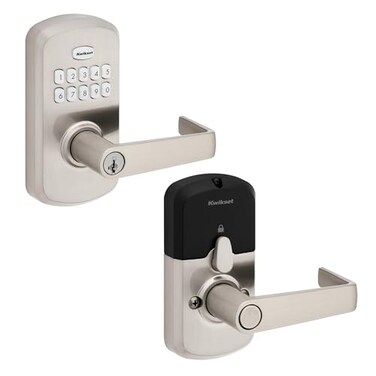 Kwikset SmartCode 955 Light Commercial 10Button Keypad Satin Nickel Electronic Kingston Lever Featuring Convenient Keyless Entry 3Year Battery Life and High Traffic Durability