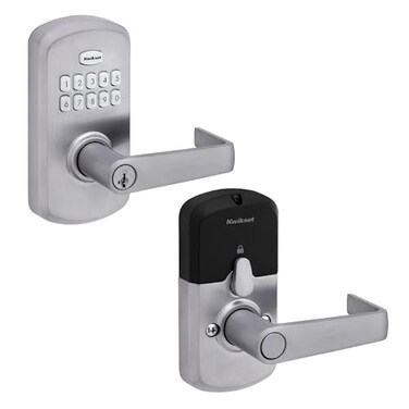 Kwikset SmartCode 955 Light Commercial 10Button Keypad Satin Chrome Electronic Kingston Lever Featuring Convenient Keyless Entry 3Year Battery Life and High Traffic Durability