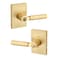 Kwikset Prava Entry Door Knurled Handle with Lock and Key Secure Keyed Reversible Lever Exterior for Front Entrance and Bedrooms Satin Brass Pick Resistant Smartkey Rekey Security and Microban