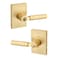 Kwikset Prava Entry Door Knurled Handle with Lock and Key Secure Keyed Reversible Lever Exterior for Front Entrance and Bedrooms Satin Brass Pick Resistant Smartkey Rekey Security and Microban