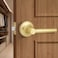 Gaurqiah Brushed Gold Passage Door Handle Round Design NonLocking Door Lever Reversible Door Lever for Hallway Closet Satin Brass