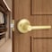 Gaurqiah Brushed Gold Passage Door Handle Round Design NonLocking Door Lever Reversible Door Lever for Hallway Closet Satin Brass