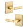 Kwikset Prava Interior Privacy Door Knurled Handle with Lock Door Lever for Bathroom and Bedroom Satin Brass Reversible Keyless Push Button Lock Door Lever with Microban Protection
