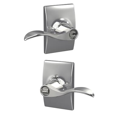 Schlage Accent Lever with Century Trim Keyed Entry Lock in Bright Chrome F51A ACC 625 CEN